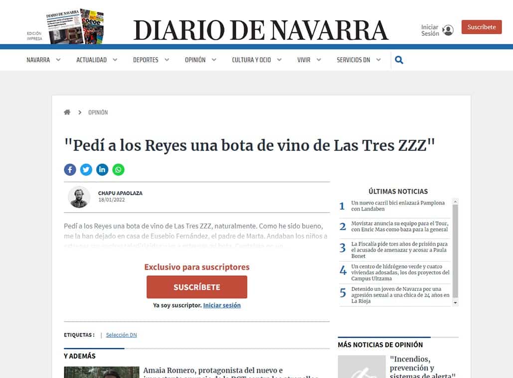 las tres zzz en el medio diario de navarra