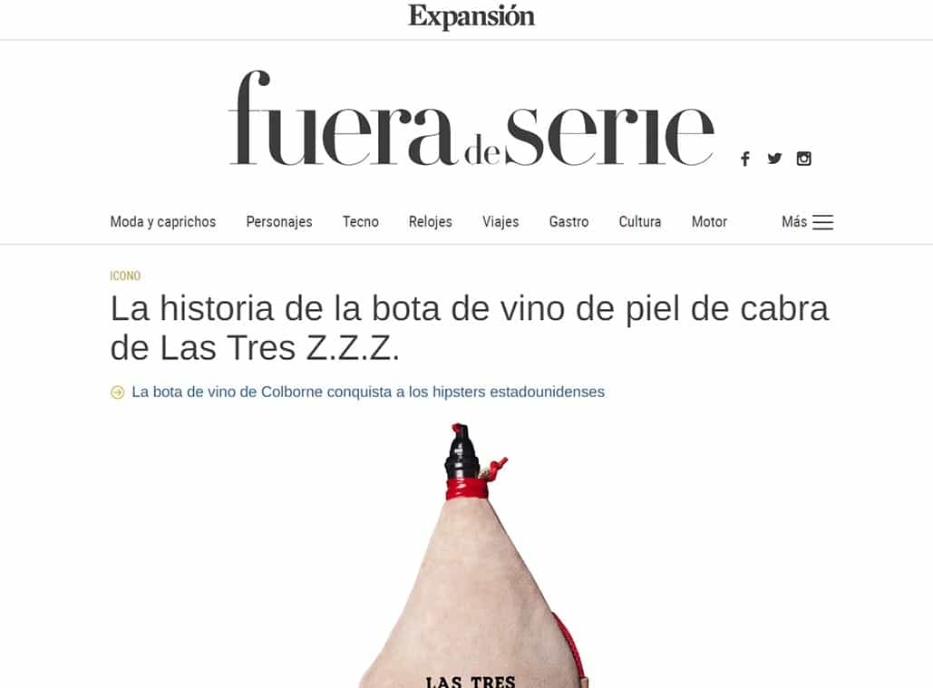 bota vino en los medios