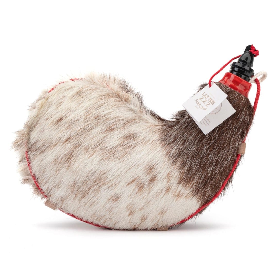 Goat hair curved wineskin